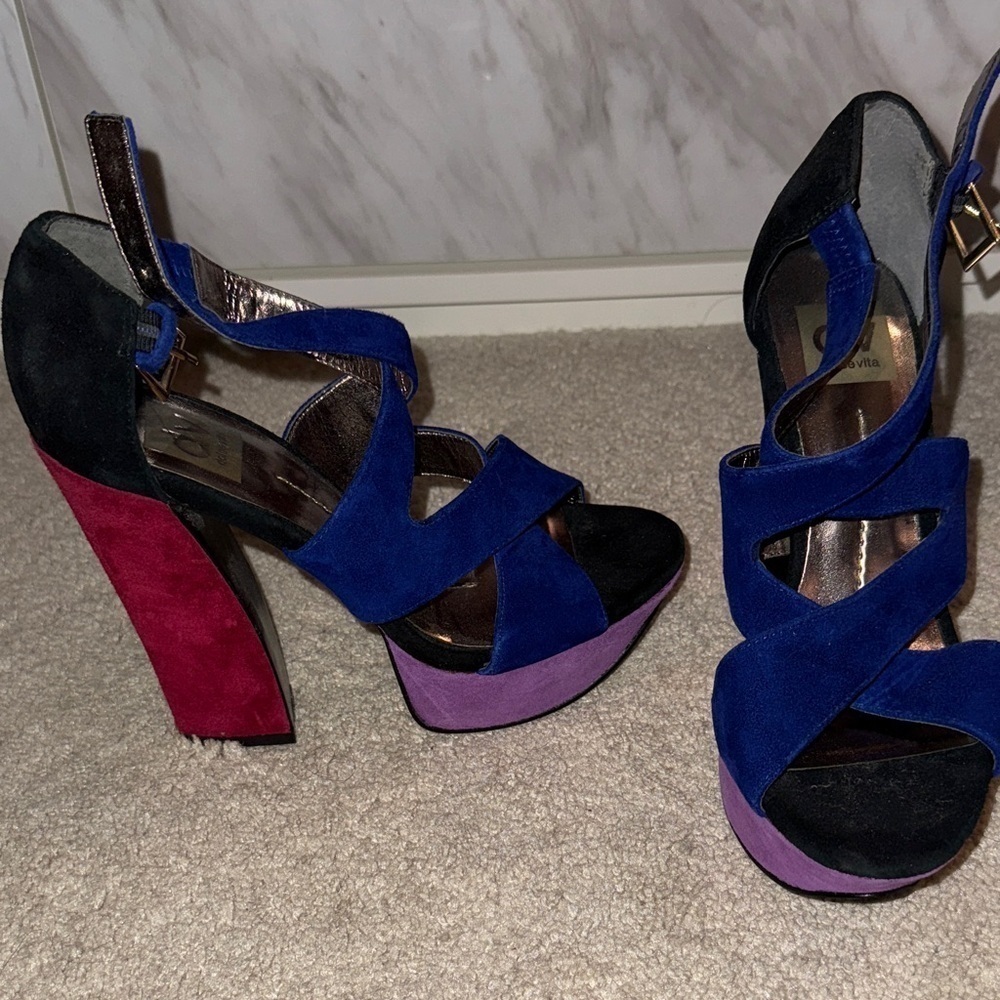 DV by Dolce Vita Blue, Purple, and Red Platform Heels - Picture 4 of 4